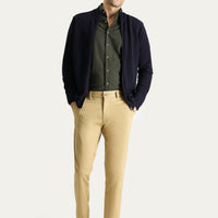Medium Beige Slim Fit Stretch Canvas / Chino Trousers