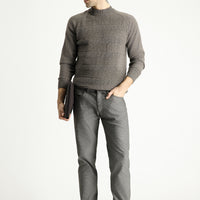 Medium Khaki Regular Fit Standard Cut Patterned Lycra Canvas / Chino Trousers