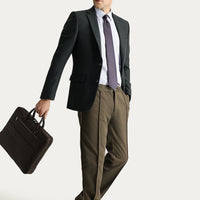 Dark Mink Slim Fit Skinny Elasticated Waist Drawstring Stretchy Knitted Canvas / Chino Trousers