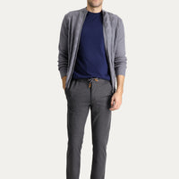 Dark Smoke Slim Fit Tapered Drawstring Waist Trousers