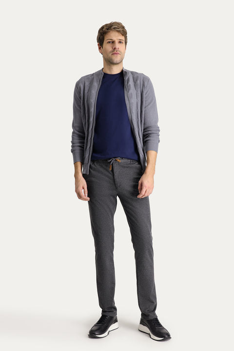 Dark Anthracite Regular Fit Standard Cut Slim Fit Drawstring Waist Trousers