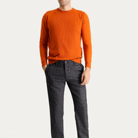 Koyu Lacivert Slim Fit Dar Kesim Ekose Likralı Kanvas / Chino Pantolon