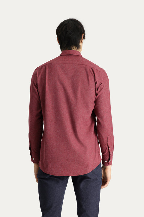 Light Burgundy Long Sleeve Regular Fit Lumberjack Cotton Button-Down Shirt
