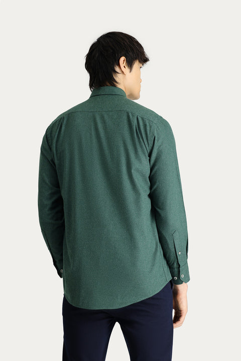 Forest Green Long Sleeve Regular Fit Lumberjack Cotton Button-Down Collar Shirt