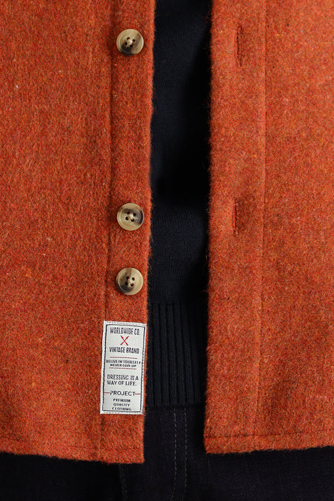 Brick Red Long Sleeve Oversize Lumberjack Cotton Easy-Iron Shirt