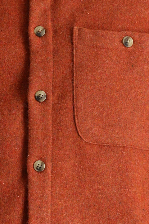 Brick Red Long Sleeve Oversize Lumberjack Cotton Easy-Iron Shirt