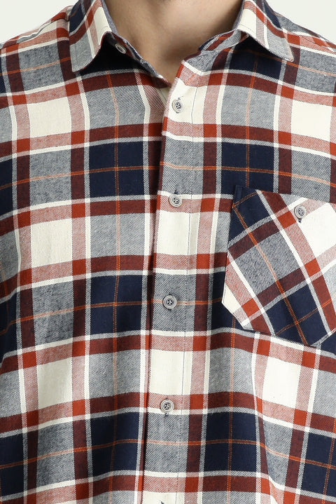 Tile Long Sleeve Regular Fit Plaid Lumberjack Sport Cotton Shirt