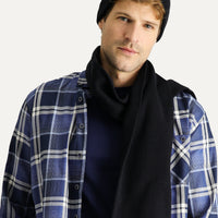 Medium Navy Long Sleeve Regular Fit Plaid Cotton Shirt