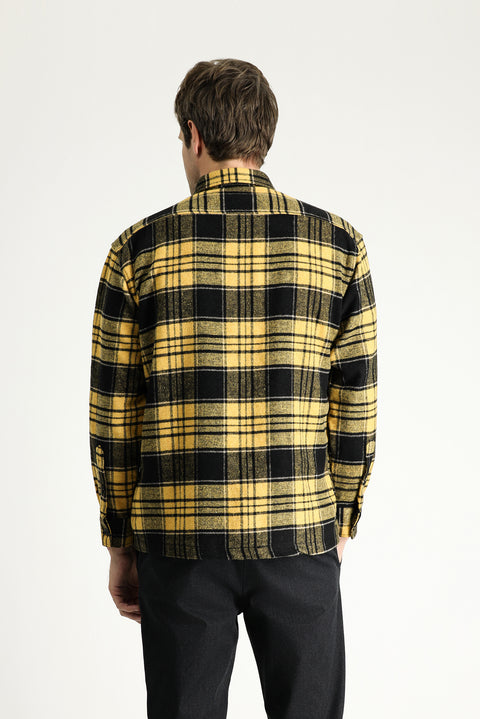 Mustard Long Sleeve Oversized Lumberjack Plaid Cotton Shirt
