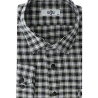 Light Black Plus Size Long Sleeve Plaid Cotton Easy-Iron Lumberjack Shirt