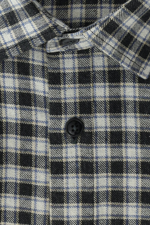 Light Black Plus Size Long Sleeve Plaid Cotton Easy-Iron Lumberjack Shirt