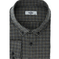 Black Plus Size Long Sleeve Plaid Cotton Easy-Iron Button-Down Collar Lumberjack Shirt