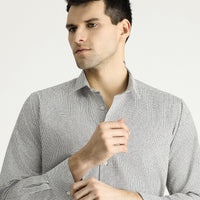 White Long Sleeve Regular Fit Lumberjack Plaid Cotton Easy-Iron Shirt