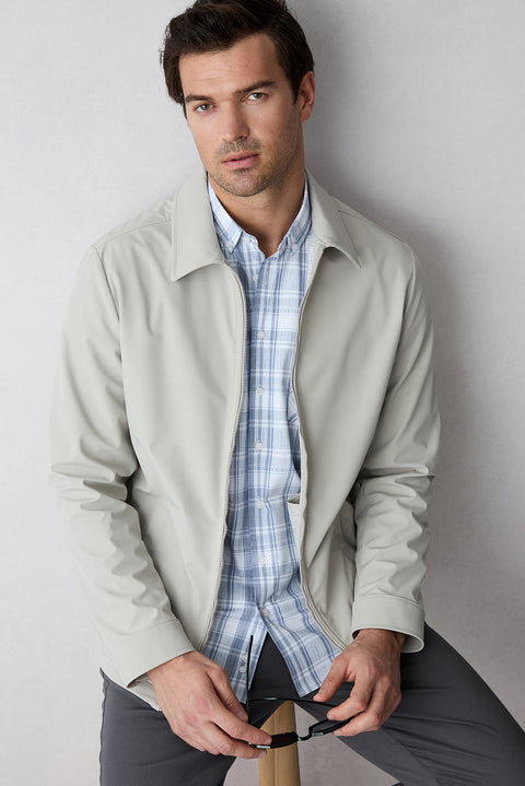 Mid-Navy Long Sleeve Regular Fit Button-Down Collar Easy Iron Plaid Cotton Shirt