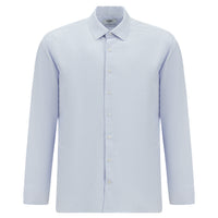 Light Blue Long Sleeve Slim Fit Narrow Cut Cotton Classic Patterned Shirt