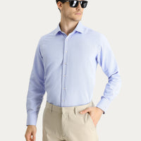 Blue Long Sleeve Regular Fit Oxford Cotton Shirt
