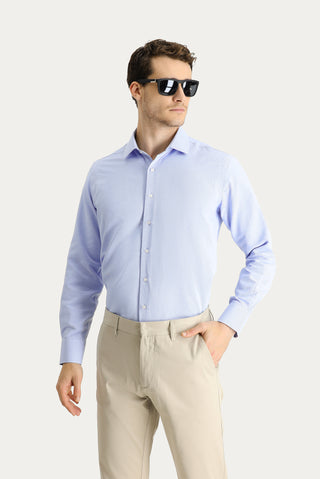  Mavi Uzun Kol Regular Fit Oxford Pamuklu Gömlek