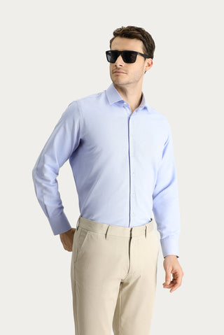  Mavi Uzun Kol Regular Fit Oxford Pamuklu Gömlek