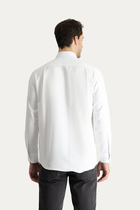Beyaz Uzun Kol Regular Fit Oxford Pamuklu Gömlek
