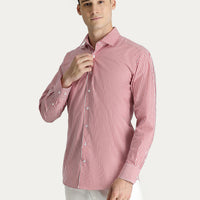 Flag Red Long Sleeve Classic Striped Cotton Shirt