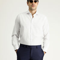 Light Blue Long-Sleeve Classic Striped Cotton Shirt