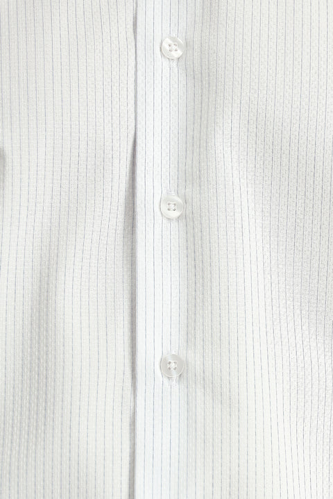Light Blue Long-Sleeve Classic Striped Cotton Shirt