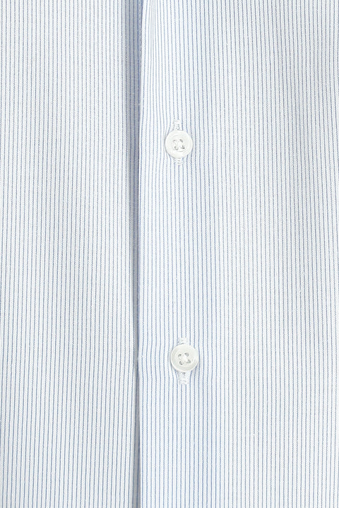 Light Blue Long Sleeve Classic Striped Cotton Easy-Iron Shirt