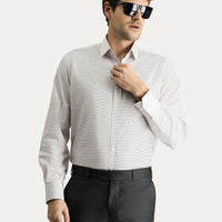 Dark Burgundy Long-Sleeve Classic Patterned Cotton Shirt