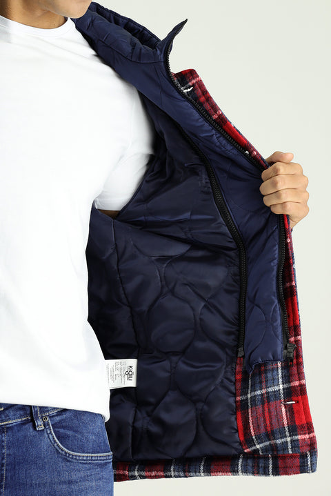 Dark Red Slim Fit Narrow Cut Wool Hooded Sport Jacket