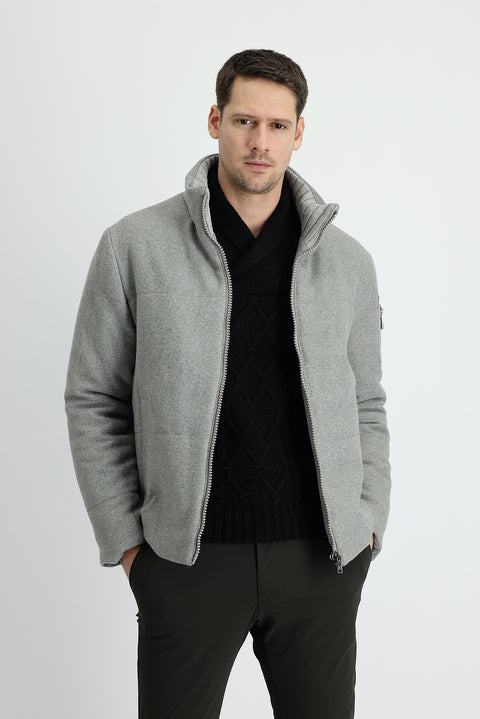 Medium Grey Wool Cashmere Coat