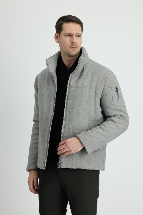 Medium Grey Wool Cashmere Coat