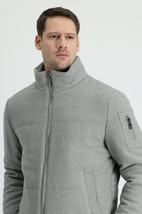 Medium Grey Wool Cashmere Coat