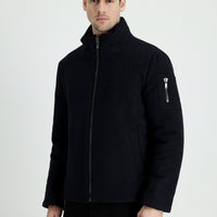 Dark Navy Wool Cashmere Coat