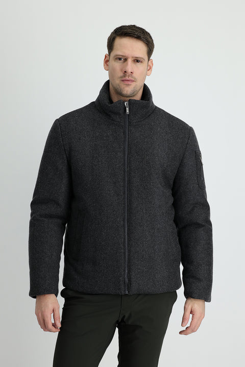 Light Anthracite Wool Cashmere Coat