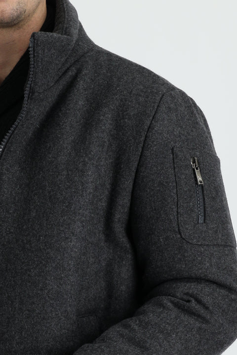 Light Anthracite Wool Cashmere Coat