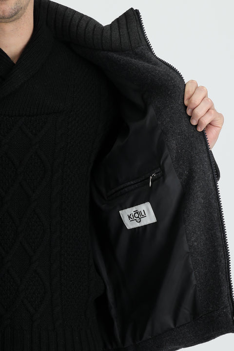 Light Anthracite Wool Cashmere Coat