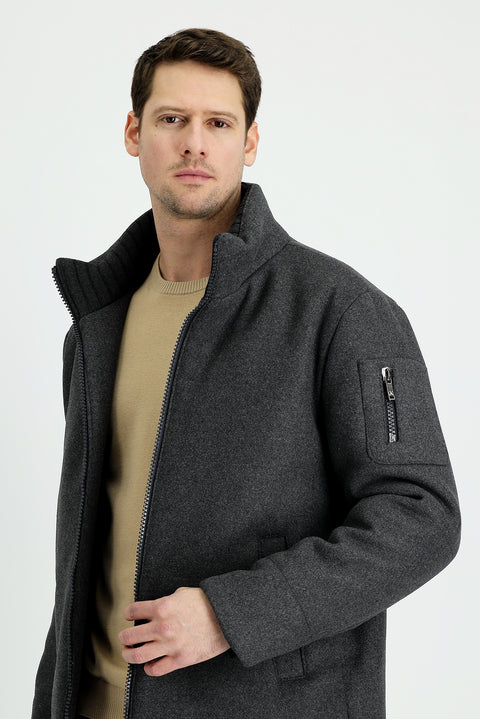 Medium Anthracite Wool Cashmere Coat
