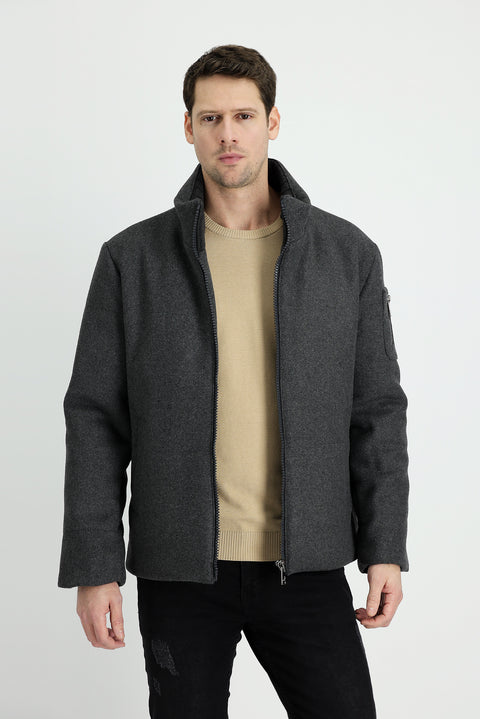 Medium Anthracite Wool Cashmere Coat