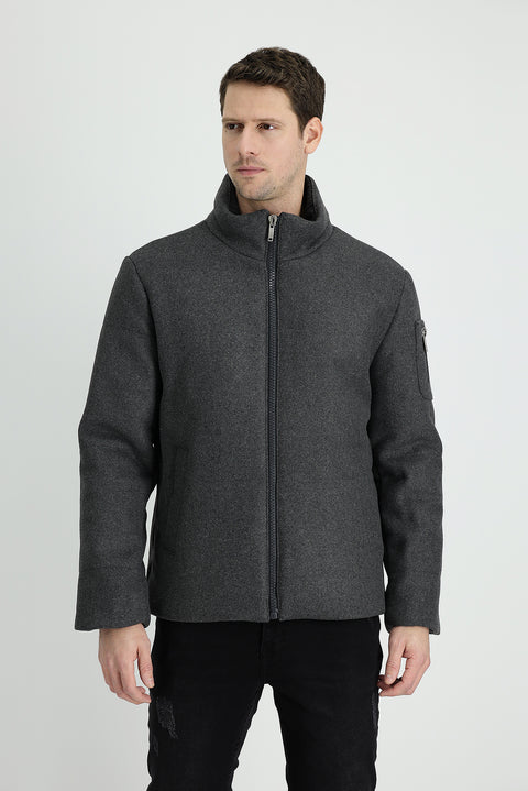 Medium Anthracite Wool Cashmere Coat