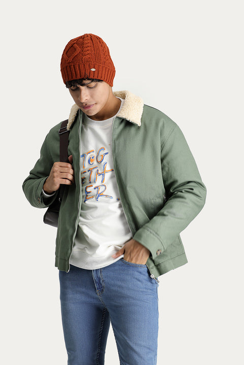 Light Green Slim Fit Cotton Sport Jacket