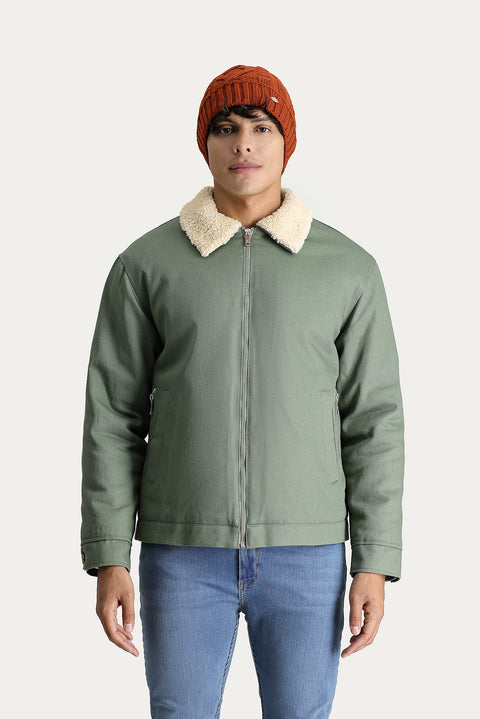 Light Green Slim Fit Cotton Sport Jacket