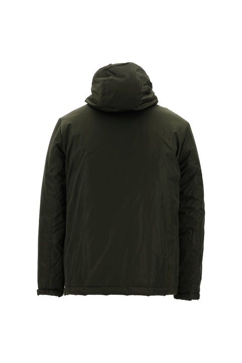 Orta Haki Slim Fit Dar Kesim Kapüşonlu Spor Mont