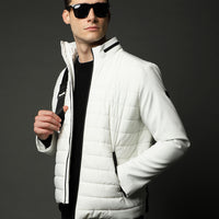 White Slim Fit Quilted Sport Jacket