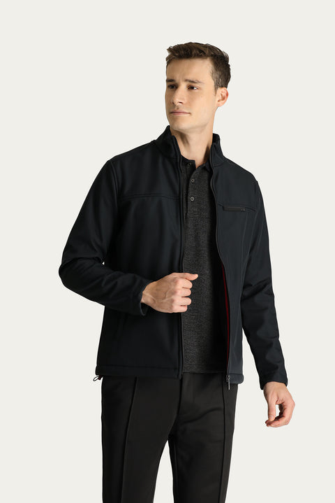 Black Slim Fit Softshell Sport Jacket