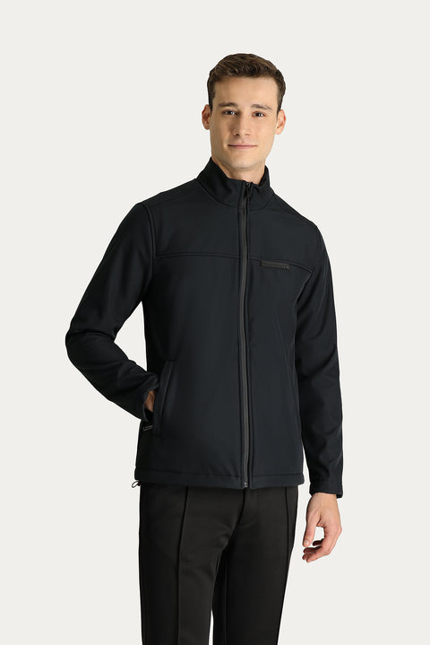 Black Slim Fit Softshell Sport Jacket