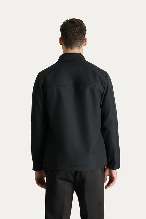 Black Slim Fit Softshell Sport Jacket