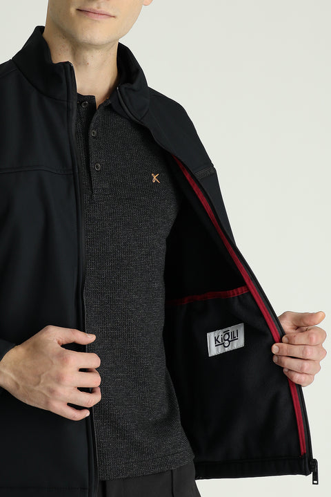 Black Slim Fit Softshell Sport Jacket