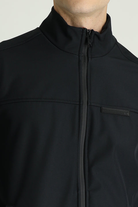 Black Slim Fit Softshell Sport Jacket