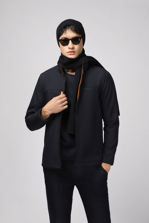 Dark Navy Slim Fit Softshell Sport Jacket