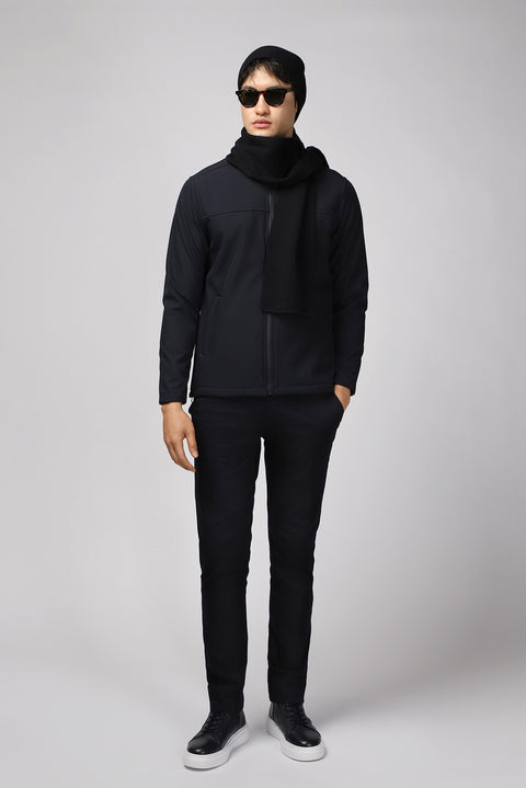 Dark Navy Slim Fit Softshell Sport Jacket